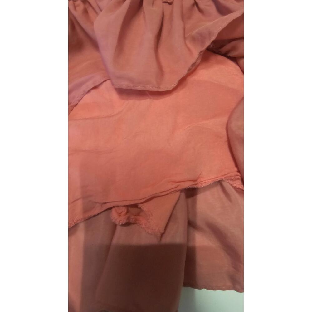 Mustrad Seeds Tiered Short Dress Beachy A-line Coral Pink Women's M 4083 - Picture 10 of 11